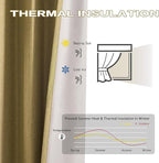 DUALIFE Mustard Yellow Pinch Pleated Blackout Curtains 95 Inches Long, Back Tab with Hooks, Linen Full Black Out Thermal Insulated Track Curtain for Bedroom Living Room,50 W x 95 L, 2 Panels