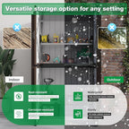 AECOJOY Outdoor Storage Cabinet Waterproof with Shelves, Large Brown Lockable Outdoor Cabinet, Tall Vertical Storage Cabinet Shed Weatherproof Outdoor Cabinets Garden Sheds & Outdoor Storage Clearance