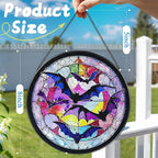 8 Inch Stained Glass Suncatcher Ornament, DOUHASU Bat Sun Catchers Indoor Window, Stained Glass Window Hanging, Home Decor, Bat Lovers Gifts for Him, Men