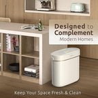 COZYTO EcoToss Exo Wall-Mounted Trash Can – White Pearl, Dual-Lid Slim Bin with No-Drill Mounting, Odor-Control Lid for Kitchen, Bathroom, RV, Small Spaces, 9.4L