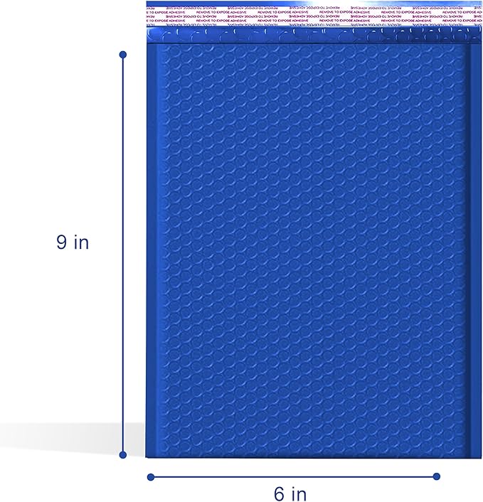 Royal Blue Small Poly Bubble Mailers 6x10 inch #0 | Self Seal Padded Envelopes | Cushioned Bubble Mailer | Usable Size 6x9 | WaterProof | Lightweight mailing Shipping Bags | 250 Pack Bulk