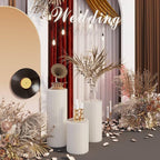 Cylinder Stands for Party,White Paper Display Stand,Reusable,Waterproof and Foldable Cylindrical Pedestal,Suitable for Event Scenes such as Parties and home Decoration,Bearing 660 Pounds