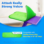 3 Pack Reusable Microfiber Mop Pads, Compatible with Swiffer PowerMop and Bona Mop, Machine Washable Cloths, Scraper Included, Refills for All Floor Cleaning, Wet Dry - 16"- 18"