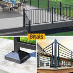 1.0"x1.0"（Actual: 1.0"x1.0"） Deck Post Base Cover Decorative Post Base Trim Skirt Black Aluminum 4Pack