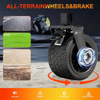 Collapsible Foldable Wagon, Utility Large Capacity Beach Wagon with Big Wheels, Shopping Wagons Cart with Side Pocket and Brakes for Sand Garden Grocery Sports Camping