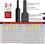 Chanzon 2:1 Ratio - 80Ft Roll - 3/16" (5mm) Heat Shrink Tubing 2:1(25M Total Length) Black Polyolefin Sleeving Wrap Shrinking 2 to 1 1pcs