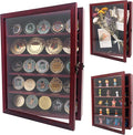 GMFrames 11x14 Wooden Shadow Box Frame with Removable Shelves Deep Display Case for Military Medals Keepsakes Cherry
