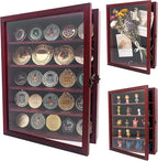 GMFrames 11x14 Wooden Shadow Box Frame with Removable Shelves Deep Display Case for Military Medals Keepsakes Cherry