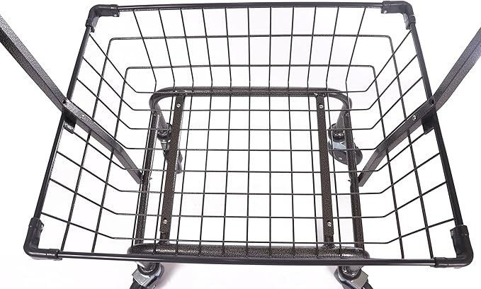 Heavy Duty Uhandle Laundry Cart with 5" Wheel (Charcoal Grey Pole Rack)