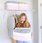 NaturalCozy Storage Baskets 16.8”x13”x7.6” Cotton Rope Woven Baskets for Organizing 3-Pack | Toy Storage Bins | Basket for Shelves, Laundry, Blanket, Clothes, Closet, Kitchen, Bathroom, Gifts