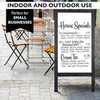 Ilyapa Wooden A-Frame Whiteboard Sign - 40 x 20 inch Magnetic Dry Erase Sidewalk Menu Board - Black Menu Display for Restaurant, Business, Trade Show