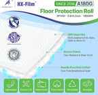 39" x50' Heavy-Duty Floor Protection | Construction Grade Carpet Protector | Drop Cloth Plastic Film for Hardwood Floors | Waterproof Painters Covering with No Residue(Summit White)
