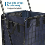 Shopping Cart Liner (Without Trolley), 14.7" X 13.2" X 20" Square Bottom, Fits Grocery Carts, Cover Adjustable Straps, Waterproof Oxford Cloth (Blue)