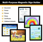 5Pack Magnetic Frames for Refrigerator - 8.5 x 11 Magnetic Sign Holder, Magnetic Paper Holder Document Holder for Fridge, Metal, Whiteboard Surface - Magnetic Picture Frame Poster Frame