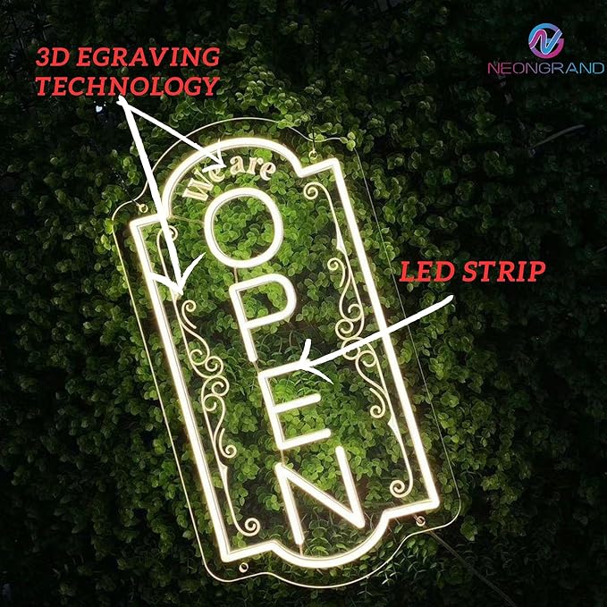 Vertical open sign Vertical Open Led Sign Neon Sign business window light vertical open signs for business (Mix color 5-24x12")