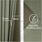 MIULEE Sage Green Velvet Curtains 108 Inch Length 2 Panels Set for Bedroom, Pinch Pleat Back Tab Luxury Thermal Insulated Living Room Darkening Pleated Blackout Extra Long Window Curtain with Hooks