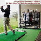 PeakPursuit Golf Bag Organizer and Storage Rack Stand Holder Fits Golf Club Bags and Multiple Golfing Equipment Accessories, Storage Rack with Drawers and Wheels for Indoor/Outdoor Garage, Clubs