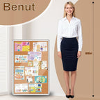 36"x24" Enclosed Cork Bulletin Board with Locking Door, Tamper-Proof Dispaly Case, Aluminium Frame, Outdoor Bulletin Board Weatherproof, Lockable Cork noticeboard for School,Office,etc