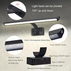 BIGMONAT 16inch Wireless LED Picture Light with Remote, USB Rechargeable Battery Operated Painting Light, Color Changing Art Display for Wall with Timer,Dimmable Art Light for Paintings,Frame,Portrait