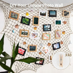 80x40 Inch Decorative Fishing Net w/Shells & Clips, 3mm Brown Natural Cotton Large Photo Hanging Fishnet, Wall Halloween Party Decorations for Nautical Pirate Hawaii Underwater Mermaid Themed Party