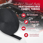 2 in 1 Heat Shrink Braided Sleeving Fabric Tubing-Ideal fit Irregular Shape Hose/Cable/Wire (3/4"(19mm), 100FT)