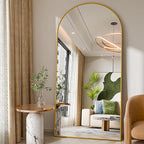 76"x34"Floor Mirror Full Length,Arched Full Length Mirror with Stand,Full Body Mirror,Hanging or Large Leaning for Bedroom Living Room Gold