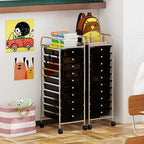 Giantex Rolling Storage Cart with 10 Drawers, Utility Cart with Tabletop, Drawer Organizer with Wheels for Craft Art Paper Tool, Mobile Organization & Sorting for Office Home School School Supplies
