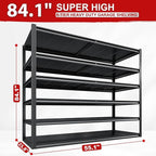 REIBII 84.1" H Garage Shelving, 3500LBS Storage Shelves Heavy Duty, Adjustable 6-Tier Metal Shelving for Commercial, Warehouse, Basement, Garage,Shop, 55.1" W x 25.8" D x 84.1" H