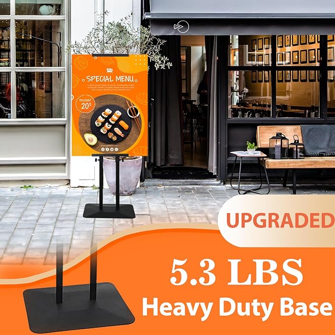 Poster Stand Heavy Duty - 2Pack Adjustable Poster Board Stand, Double-Sided Poster Stands for Display Banner Foam, Black Metal Pedestal Poster Sign Stand Outdoor Floor Standing Sign Holder