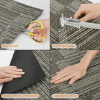 uyoyous 24 Pcs Commercial Carpet Tiles, 20'' x 20'' Twill Jacquard Carpet Squares with Non-Slip Backing, 64.58 Sq Ft Reusable Carpet Floor Tiles with Stickers for Home Office