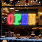 30'' x 10" LED Open Signs for Buisness, Remote Control and Adjustment Brightness & Speed - 14 Mode, Large Open Closed Sign for Bar Store Restaurant Office Hotel Salon Red&Green&Blue&Yellow