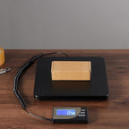 Amazon Basics Digital Postal Scale, Heavy Duty, Aluminium Platform, 440 lb Capacity, 1 Ounce Readability, Black