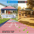 CROWN SHADES 10x10 Pop Up Canopy with 1 Side Wall - Beach Tent with One Push Setup - Outdoor Sun Shade for Events, Parties, Camping - Gazebo with STO-N-Go Cover Bag (American Flag)