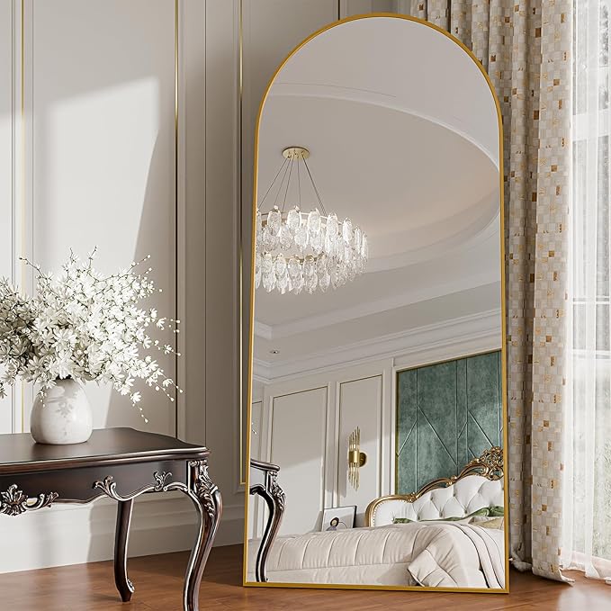 71"x28"Floor Mirror Full Length,Arched Full Length Mirror with Stand,Full Body Mirror,Hanging or Large Leaning for Bedroom Living Room Gold