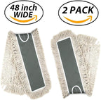 2 Pack of 48" Cotton Refills for Industrial Class Floor Dust mop Series Can be fit with Others (2 Pack of 48" Cotton Refill)