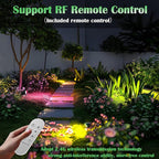 Color Changing Outdoor Landscape Lights, 12V RGB Low Voltage Landscape Lighting Kit with Remote Control, Smart Landscape Spotlights, Outdoor Uplights for Garden and Yard, ETL Listed