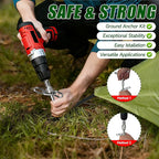 15 Pack Screw in Tent Stakes Heavy Duty,8 ’’ Ground Anchors Screw in,Metal Stakes with Hex Head Driver and Sturdy Storage Bag. (15)