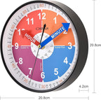 OSTAR Telling Time Teaching Wall Clock, Analog Silent Learning Clock for Kids Room Decor Battery Operated