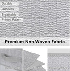 WUIKE Closet Organizers and Storage, Trapezoid Storage Bins, Fabric Closet Bins with Handles, Foldable Storage Baskets for Clothes, Purse, Blanket, Herringbone Gray, Extra Large, 3-Pack