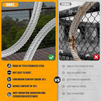AHEONLAR 1000FT 1/8" T316 Stainless Steel Cable for Railing,7x7 Wire Rope with Cutter,1850 lb Breaking Strength,Deck Stair Fence Hardware Kit for Indoor Outdoor Use,Silver