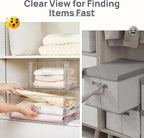 Vtopmart 5 Pack Large & Medium Stackable Drawer Organizer Set, 108QT Easy Assembly Clear Plastic Storage Cabinet, Durable Dresser for Closet, Bedroom, Entryway, Playroom & Apartment Organization