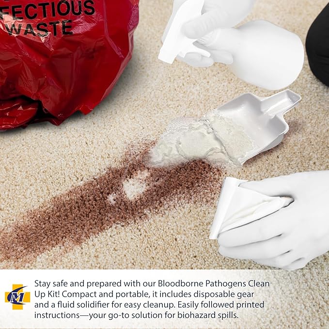 MFASCO Vomit & Bodily Fluid Clean Up Kit - Blood Spill Kits, Body Fluid Spill Kit - Comprehensive Cleanup Solution for Health Hazards and Ready First Aid Kit Spill Management