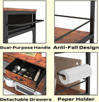 Kitchen Island with Storage,Rolling Kitchen Island Cart with Power Outlet,Industrial Kitchen Island on Wheels,Kitchen Cart for Home