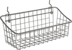 Spectrum Pegboard & Wall Mount Wire Basket Small (Industrial Gray) - Storage & Organizer for Garage, Tools, Shed, Home, Work Bench, Crafts, & More