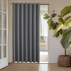 ChrisDowa Room Divider Curtain 84 Inches Long, Wide Blackout Sliding Door Curtain for Bedroom, Room Darkening Privacy Window Drape for Patio Door (1 Panel Set, Grey, 100 x 84 Inch)