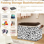 Animal Spots Storage Bins with Handles, Cat Dog Collapsible Storage for Clothes, Gift Basket, Blankets & Closet Organization