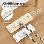 JOYMOOP Mop and Bucket Set (Beige & Blush Brown) with Extension Handle, Ideal for Floor, Window, and Wall Cleaning - Includes 3 Washable Microfiber Pads for Wet and Dry Use