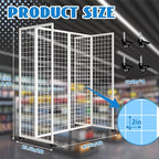 Grid Wall Panels with Wheels, 4 x 5.5Ft Gridwall Panel Display Stand, Sturdy Art Display Panels, Grid Display Stand, White