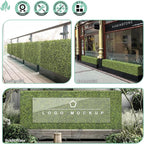 SunnyRoyal 18" Wx54 Hx6 D Artificial Boxwood Hedge Wall for Indoor and Outdoor Lifelike Greenery Privacy Fence for Patio Balcony Office Garden Party