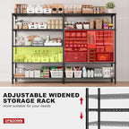 REIBII 72.8" W Storage Shelves Load 1600LBS, 5 Tier Metal Shelving Unit Wire Shelving for Storage Rack Heavy Duty Metal Shelves for Garage Pantry Kitchen, 17.7" D x 72.8" W x 70.9" H